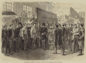 El Emperador y la Emperatriz de Francia visitando los Barracones de Eugene después del Plebiscito de Burn Smeeton